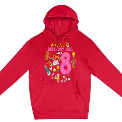 8 Year Old Girl Scientist 8th Birthday Science Premium Pullover Hoodie