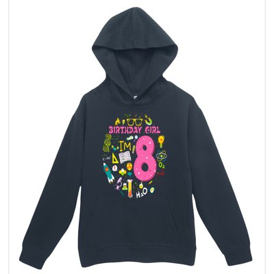 8 Year Old Girl Scientist 8th Birthday Science Urban Pullover Hoodie