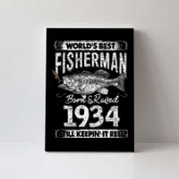 87 Years Old Fisherman Born In 1934 Fisherman 87th Birthday Canvas