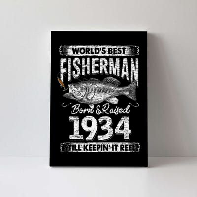 87 Years Old Fisherman Born In 1934 Fisherman 87th Birthday Canvas