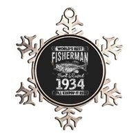 87 Years Old Fisherman Born In 1934 Fisherman 87th Birthday Metallic Star Ornament