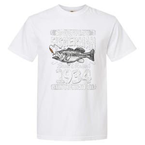 87 Years Old Fisherman Born In 1934 Fisherman 87th Birthday Garment-Dyed Heavyweight T-Shirt