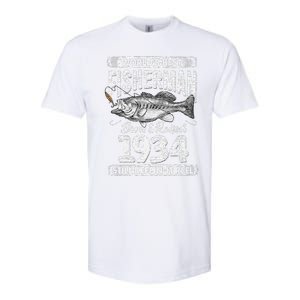 87 Years Old Fisherman Born In 1934 Fisherman 87th Birthday Softstyle CVC T-Shirt