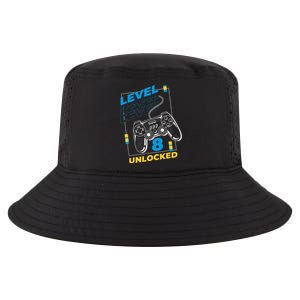 8 Year Old Gamer Gaming 8th Birthday Level 8 Unlocked Cool Comfort Performance Bucket Hat