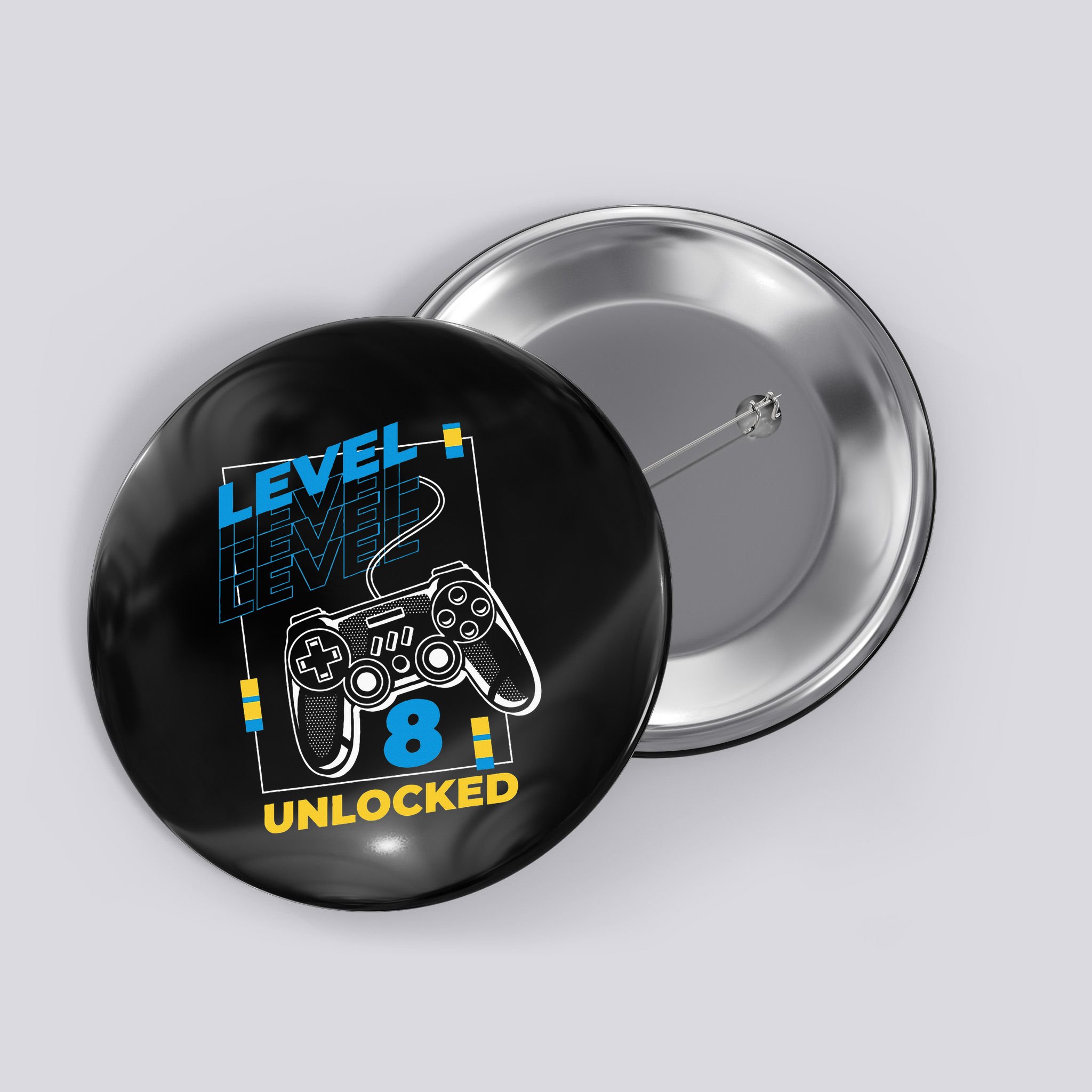8 Year Old Gamer Gaming 8th Birthday Level 8 Unlocked Button
