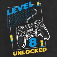 8 Year Old Gamer Gaming 8th Birthday Level 8 Unlocked 11oz C Handle Ceramic Mug