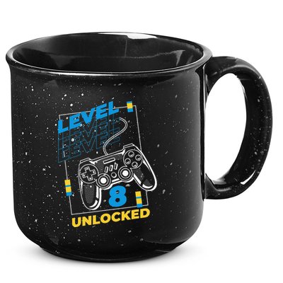 8 Year Old Gamer Gaming 8th Birthday Level 8 Unlocked 15oz Campfire Ceramic Mug