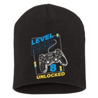 8 Year Old Gamer Gaming 8th Birthday Level 8 Unlocked Short Acrylic Beanie