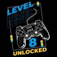 8 Year Old Gamer Gaming 8th Birthday Level 8 Unlocked Short Acrylic Beanie