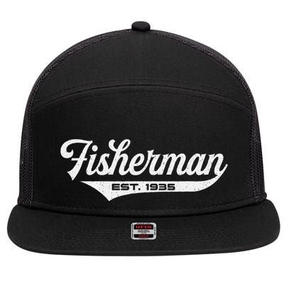 88 Year Old Fisherman Fishing 1935 88th Birthday Gift 7 Panel Mesh Trucker Snapback Hat
