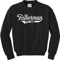 88 Year Old Fisherman Fishing 1935 88th Birthday Gift Kids Sweatshirt