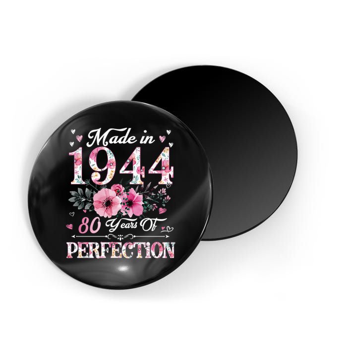 80 Year Old Made In 1944 Floral 80th Birthday Magnet