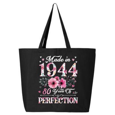 80 Year Old Made In 1944 Floral 80th Birthday 25L Jumbo Tote