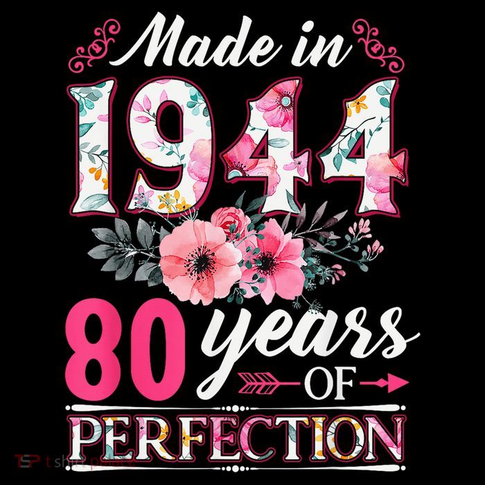 80 Year Old Made In 1944 Floral Flower 80th Birthday 16 in Basic Backpack