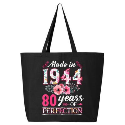 80 Year Old Made In 1944 Floral Flower 80th Birthday 25L Jumbo Tote