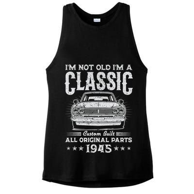 80 Year Old Gifts Vintage Classic Car 1945 80th Birthday Ladies PosiCharge Tri-Blend Wicking Tank