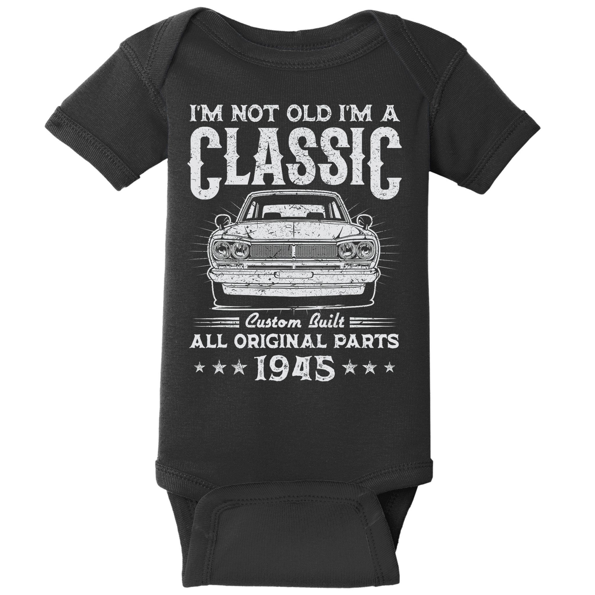 80 Year Old Gifts Vintage Classic Car 1945 80th Birthday Baby Bodysuit