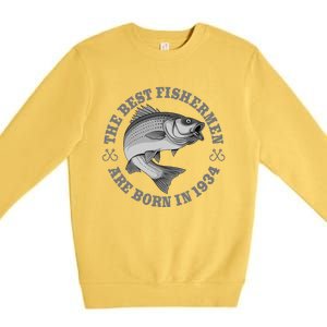 89 Year Old Fisherman Fishing 1934 89th Birthday Gift Premium Crewneck Sweatshirt