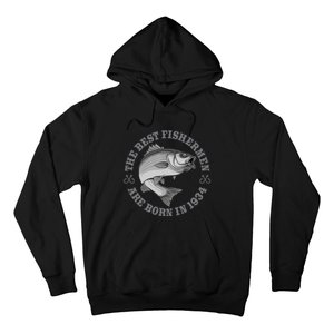 89 Year Old Fisherman Fishing 1934 89th Birthday Gift Hoodie