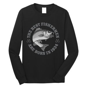 89 Year Old Fisherman Fishing 1934 89th Birthday Gift Long Sleeve Shirt