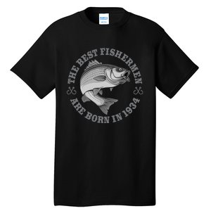 89 Year Old Fisherman Fishing 1934 89th Birthday Gift Tall T-Shirt