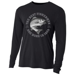 89 Year Old Fisherman Fishing 1934 89th Birthday Gift Cooling Performance Long Sleeve Crew