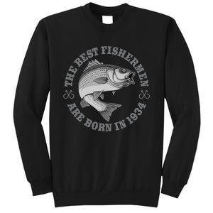 89 Year Old Fisherman Fishing 1934 89th Birthday Gift Tall Sweatshirt