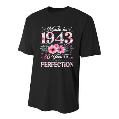 80 Years Of Perfection Made In 1943 Youth Performance Sprint T-Shirt