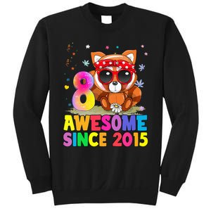 8 Years Old 8th Birthday Red Panda Awesome Since 2015 Sweatshirt