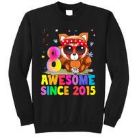 8 Years Old 8th Birthday Red Panda Awesome Since 2015 Sweatshirt