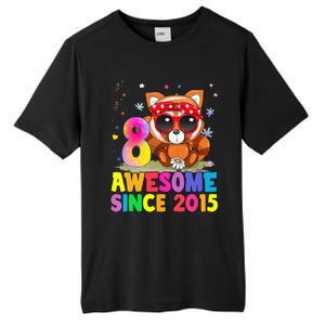 8 Years Old 8th Birthday Red Panda Awesome Since 2015 Tall Fusion ChromaSoft Performance T-Shirt