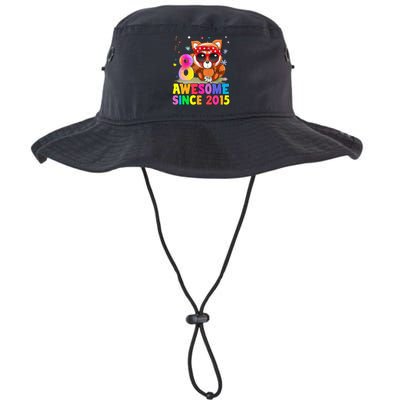 8 Years Old 8th Birthday Red Panda Awesome Since 2015 Legacy Cool Fit Booney Bucket Hat