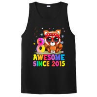 8 Years Old 8th Birthday Red Panda Awesome Since 2015 PosiCharge Competitor Tank