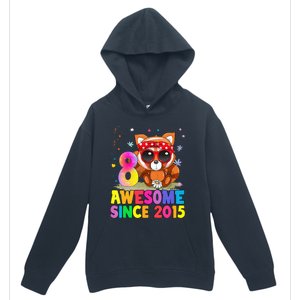 8 Years Old 8th Birthday Red Panda Awesome Since 2015 Urban Pullover Hoodie