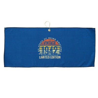 80 Year Old Vintage 1942 Limited Edition 80th Birthday Large Microfiber Waffle Golf Towel