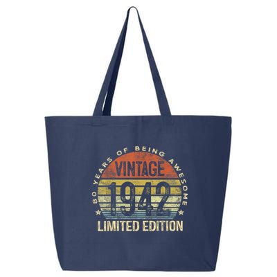 80 Year Old Vintage 1942 Limited Edition 80th Birthday 25L Jumbo Tote