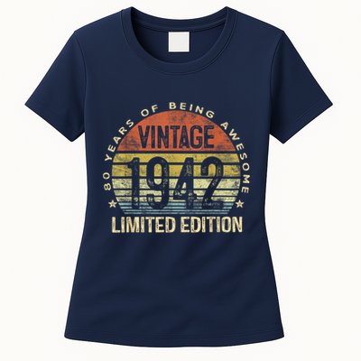 80 Year Old Vintage 1942 Limited Edition 80th Birthday Womens T-Shirt