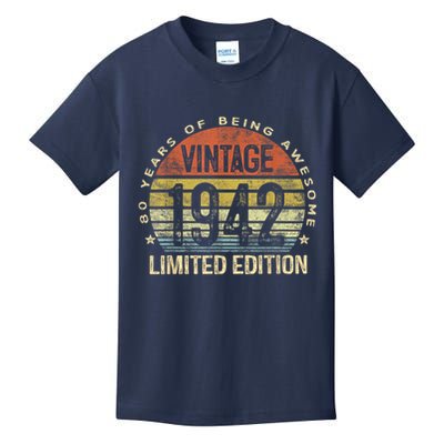 80 Year Old Vintage 1942 Limited Edition 80th Birthday Kids T-Shirt