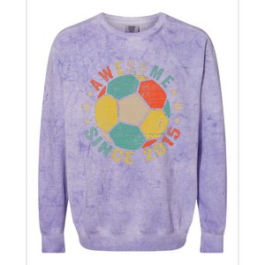 8 Year Old Awesome Since 2015 8th Birthday Soccer Player Colorblast Crewneck Sweatshirt