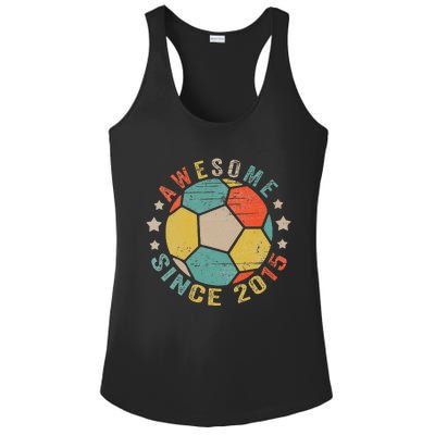 8 Year Old Awesome Since 2015 8th Birthday Soccer Player Ladies PosiCharge Competitor Racerback Tank