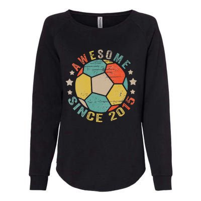 8 Year Old Awesome Since 2015 8th Birthday Soccer Player Womens California Wash Sweatshirt