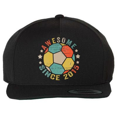 8 Year Old Awesome Since 2015 8th Birthday Soccer Player Wool Snapback Cap