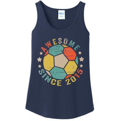 8 Year Old Awesome Since 2015 8th Birthday Soccer Player Ladies Essential Tank