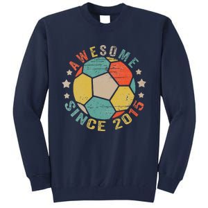 8 Year Old Awesome Since 2015 8th Birthday Soccer Player Tall Sweatshirt