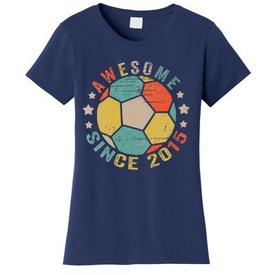 8 Year Old Awesome Since 2015 8th Birthday Soccer Player Women's T-Shirt