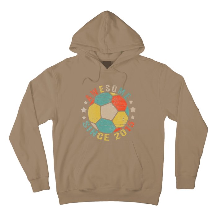 8 Year Old Awesome Since 2015 8th Birthday Soccer Player Hoodie