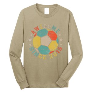 8 Year Old Awesome Since 2015 8th Birthday Soccer Player Long Sleeve Shirt