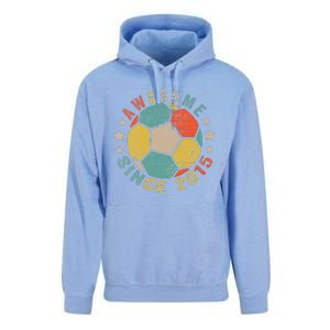 8 Year Old Awesome Since 2015 8th Birthday Soccer Player Unisex Surf Hoodie