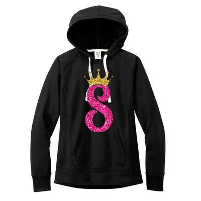 8 Year Old Gifts 8th Birthday Golden Crown Party Women's Fleece Hoodie