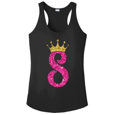 8 Year Old Gifts 8th Birthday Golden Crown Party Ladies PosiCharge Competitor Racerback Tank